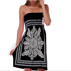 Women's Strapless Bohemian Beach Dress Cover-up